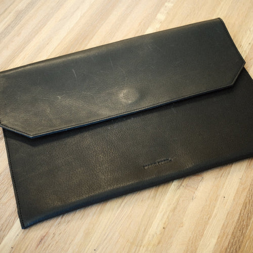 Black Leather Laptop Case