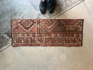 Little Vintage Turkish Rug (3'4" x 1'2")